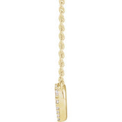 14K Lab-Grown Diamond Heart Necklace 16-18" with 3/8 to 1/5 CTW