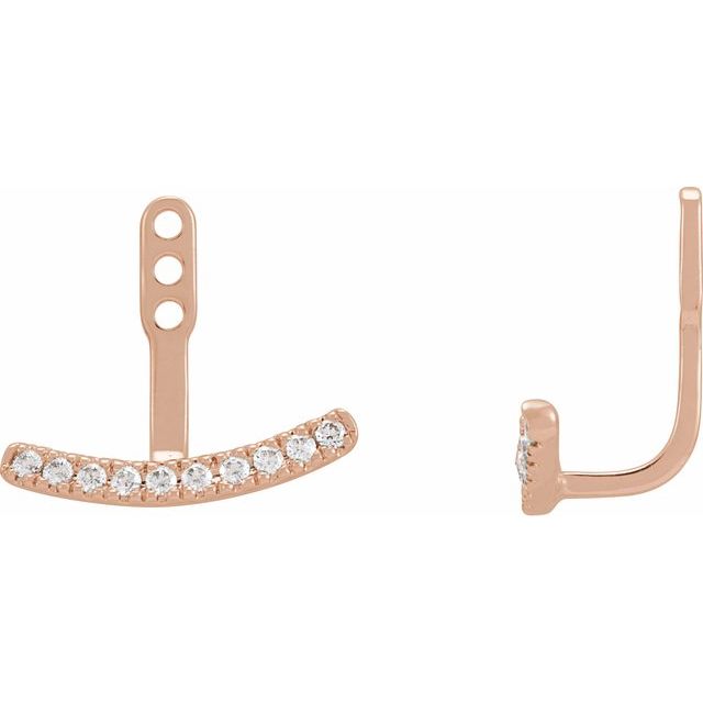 5 CTW Lab-Grown Diamond Curved Bar Earring Jackets