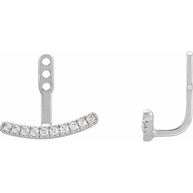 5 CTW Lab-Grown Diamond Curved Bar Earring Jackets