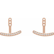 14K Rose 1/5 CTW Lab-Grown Diamond Curved Bar Earring Jackets