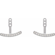 14K White 1/5 CTW Lab-Grown Diamond Curved Bar Earring Jackets