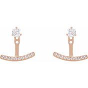 14K Rose 1/5 CTW Lab-Grown Diamond Curved Bar Earring Jackets