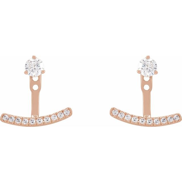 5 CTW Lab-Grown Diamond Curved Bar Earring Jackets