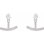 14K White 1/5 CTW Lab-Grown Diamond Curved Bar Earring Jackets