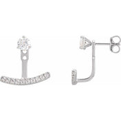 14K White 1/5 CTW Lab-Grown Diamond Curved Bar Earring Jackets