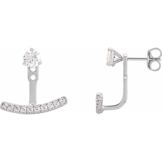 5 CTW Lab-Grown Diamond Curved Bar Earring Jackets