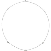 14K Lab-Grown Diamond 3-Station and 5-Station 18" Necklace with CTW Options