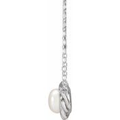 Sterling Silver Cultured White Freshwater Pearl 18" Necklace