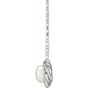 Sterling Silver Cultured White Freshwater Pearl 18" Necklace