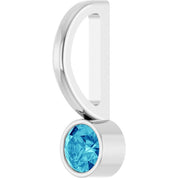 Sterling Silver Natural Blue Zircon Charm/Pendant