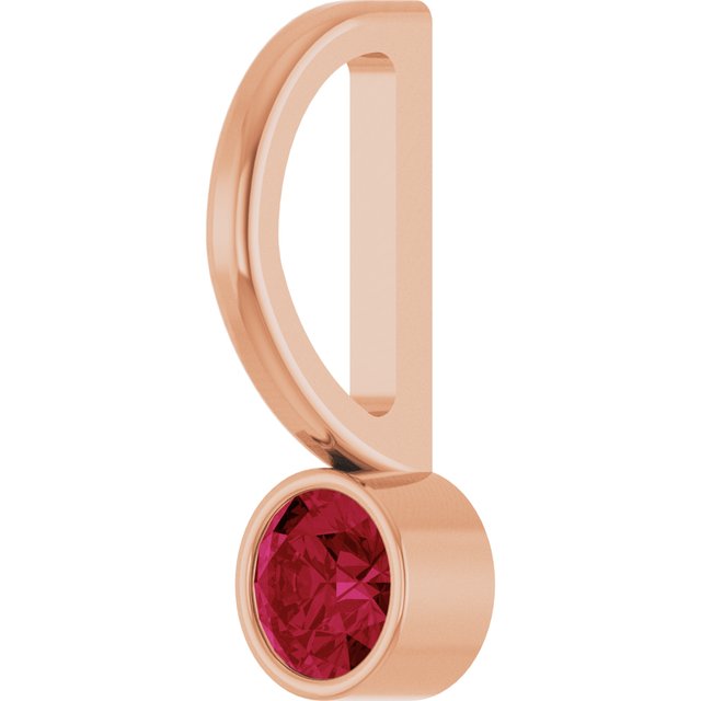 14K Rose Natural Ruby Charm/Pendant