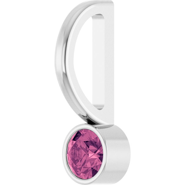 Sterling Silver Natural Pink Tourmaline Charm/Pendant