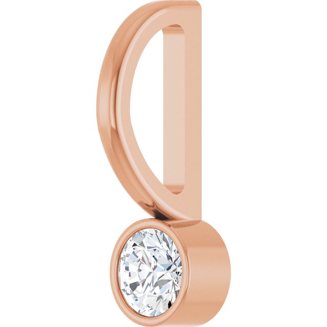 14K Rose 1/10 CT Natural Diamond Charm/Pendant