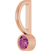 14K Rose Natural Pink Tourmaline Charm/Pendant