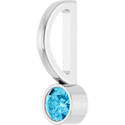 14K White Natural Aquamarine Charm/Pendant