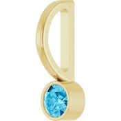 14K Yellow Natural Aquamarine Charm/Pendant