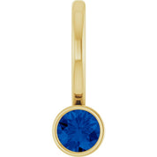 14K Yellow Natural Blue Sapphire Charm/Pendant