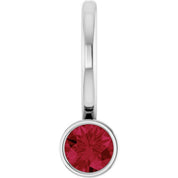 14K White Natural Ruby Charm/Pendant
