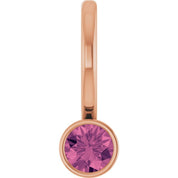 14K Rose Natural Pink Tourmaline Charm/Pendant