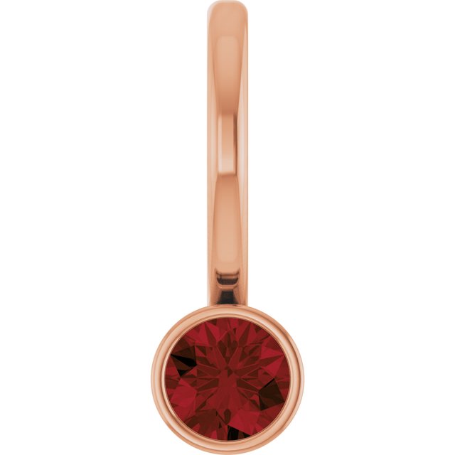 14K Rose Natural Mozambique Garnet Pendant/Charm