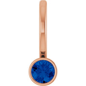 14K Rose Natural Blue Sapphire Charm/Pendant