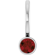 14K White Natural Mozambique Garnet Pendant/Charm
