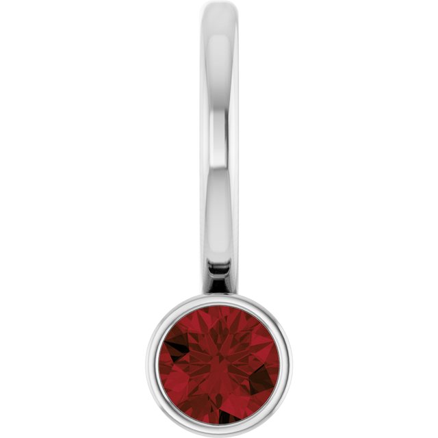 14K White Natural Mozambique Garnet Pendant/Charm