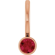 14K Rose Natural Ruby Charm/Pendant