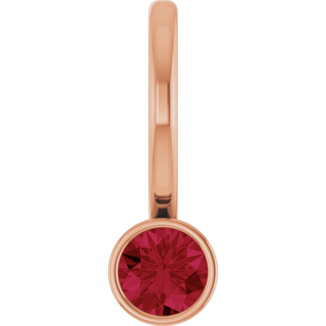 14K Rose Natural Ruby Charm/Pendant