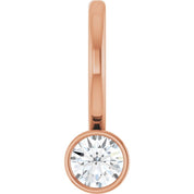 14K Rose 1/10 CT Natural Diamond Charm/Pendant