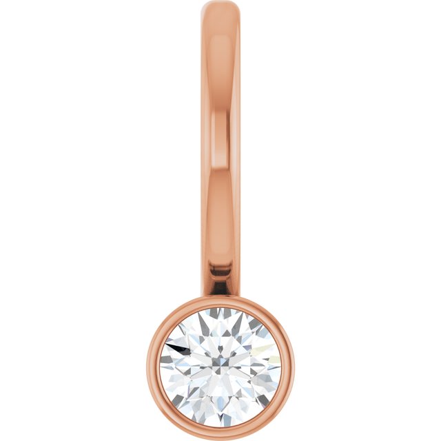 14K Rose 1/10 CT Natural Diamond Charm/Pendant