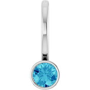 Platinum Natural Blue Zircon Charm/Pendant