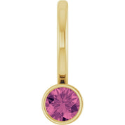 14K Yellow Natural Pink Tourmaline Charm/Pendant