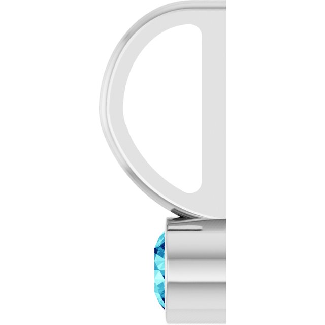 Sterling Silver Natural Blue Zircon Charm/Pendant