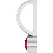 14K White Lab-Grown Ruby Charm/Pendant
