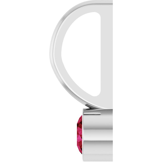 14K White Lab-Grown Ruby Charm/Pendant