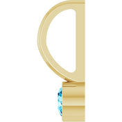 14K Yellow Natural Aquamarine Charm/Pendant