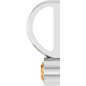 14K White Natural Citrine Charm/Pendant