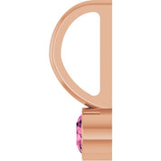 14K Rose Natural Pink Tourmaline Charm/Pendant