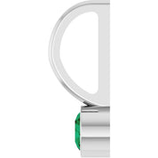 14K White Lab-Grown Emerald Charm/Pendant