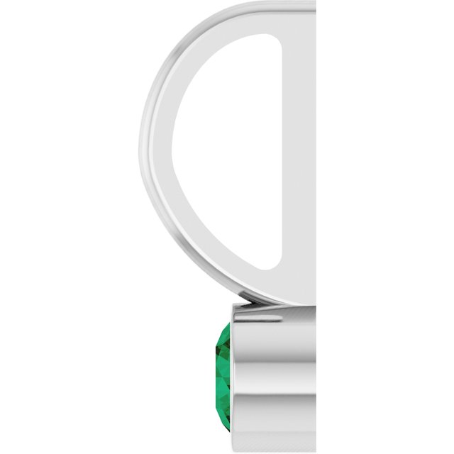 14K White Lab-Grown Emerald Charm/Pendant