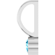14K White Natural Aquamarine Charm/Pendant