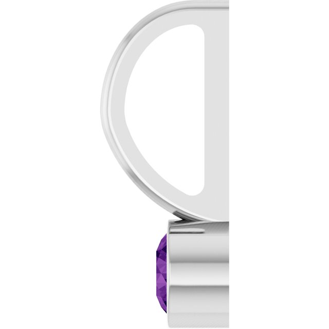 Sterling Silver Natural Amethyst Charm/Pendant