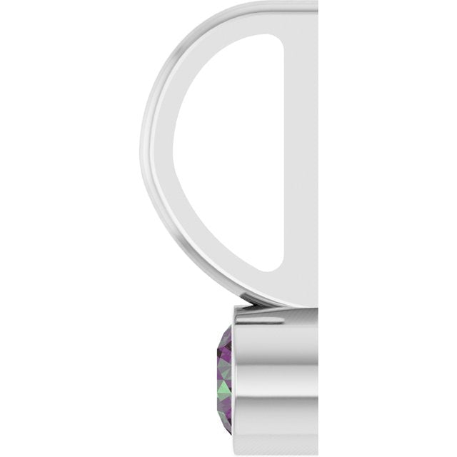 14K White Lab-Grown Alexandrite Charm/Pendant