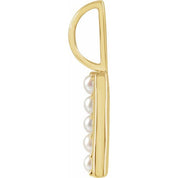 14K Yellow Cultured White Freshwater Pearl Initial A Charm/Pendant