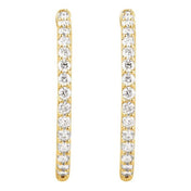 14K Yellow 2 1/10 CTW Lab-Grown Diamond Inside-Outside 29.5 mm Hoop Earrings