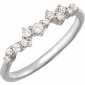 14K Lab-Grown Diamond Scattered Stackable Ring - 1/4 CTW