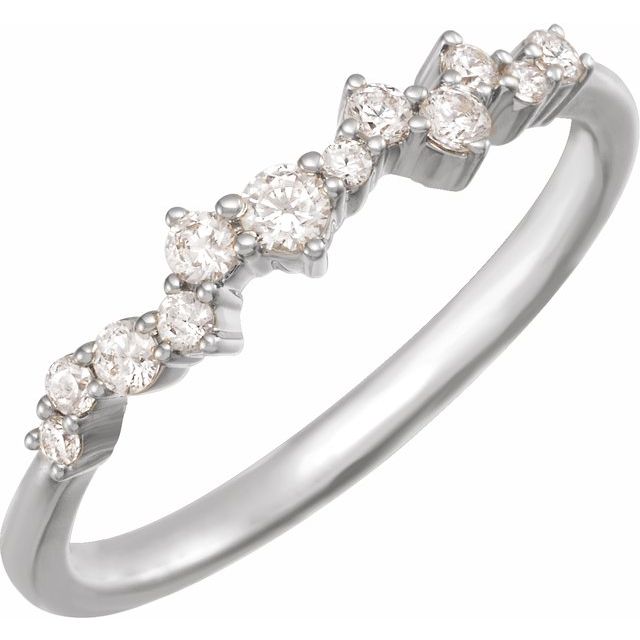 14K Lab-Grown Diamond Scattered Stackable Ring - 1/4 CTW