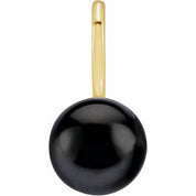 14K Yellow Cultured Black Akoya Pearl Charm/Pendant