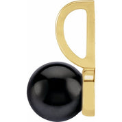14K Yellow Cultured Black Akoya Pearl Charm/Pendant
